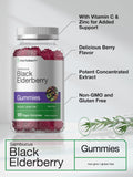Horbäach Elderberry Gummies 440g opened package with gummies displayed