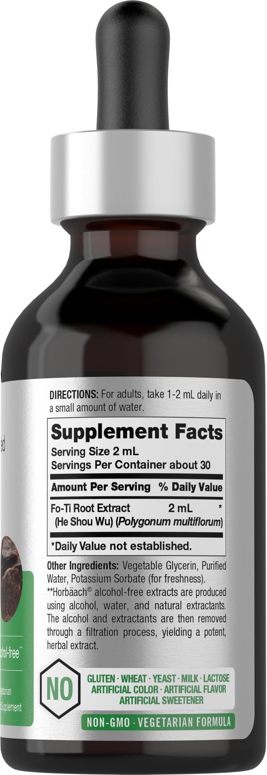 Horbäach Fo-Ti Root Liquid Extract 129g label close-up