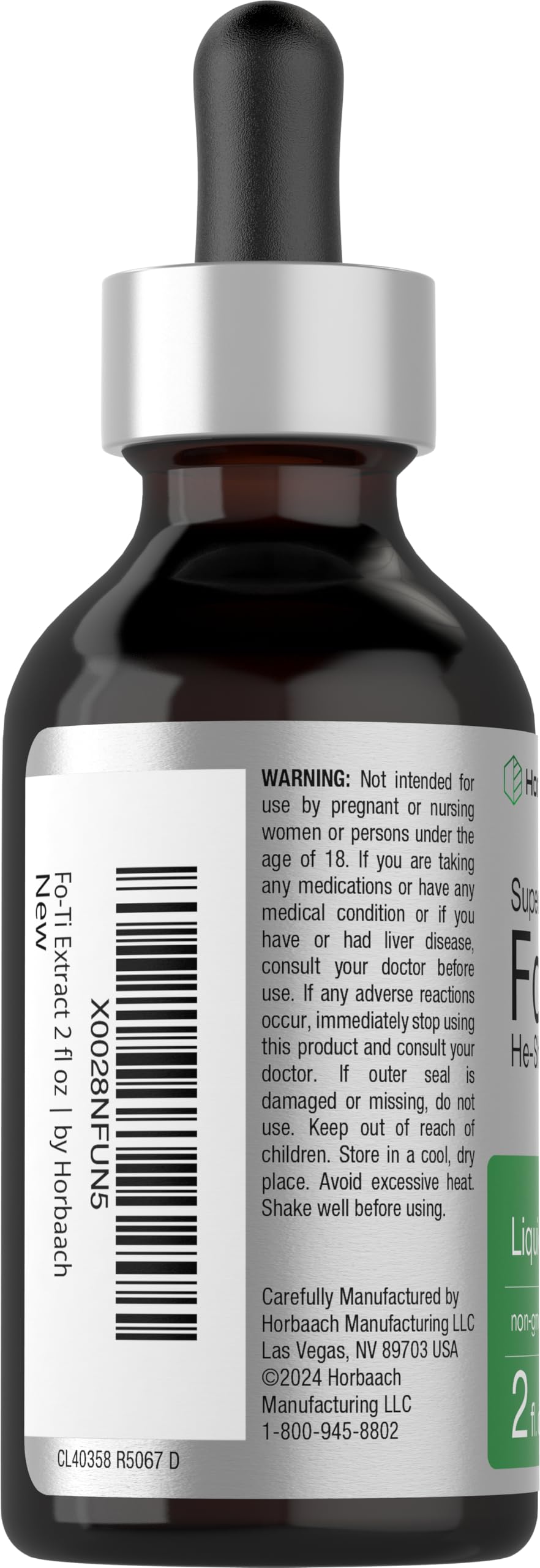Horbäach Fo-Ti Root Liquid Extract 129g side view