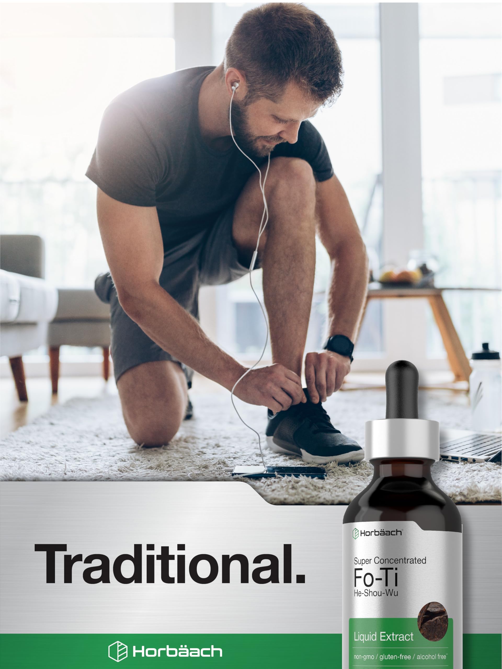 Horbäach Fo-Ti Root Liquid Extract 129g with measuring spoon