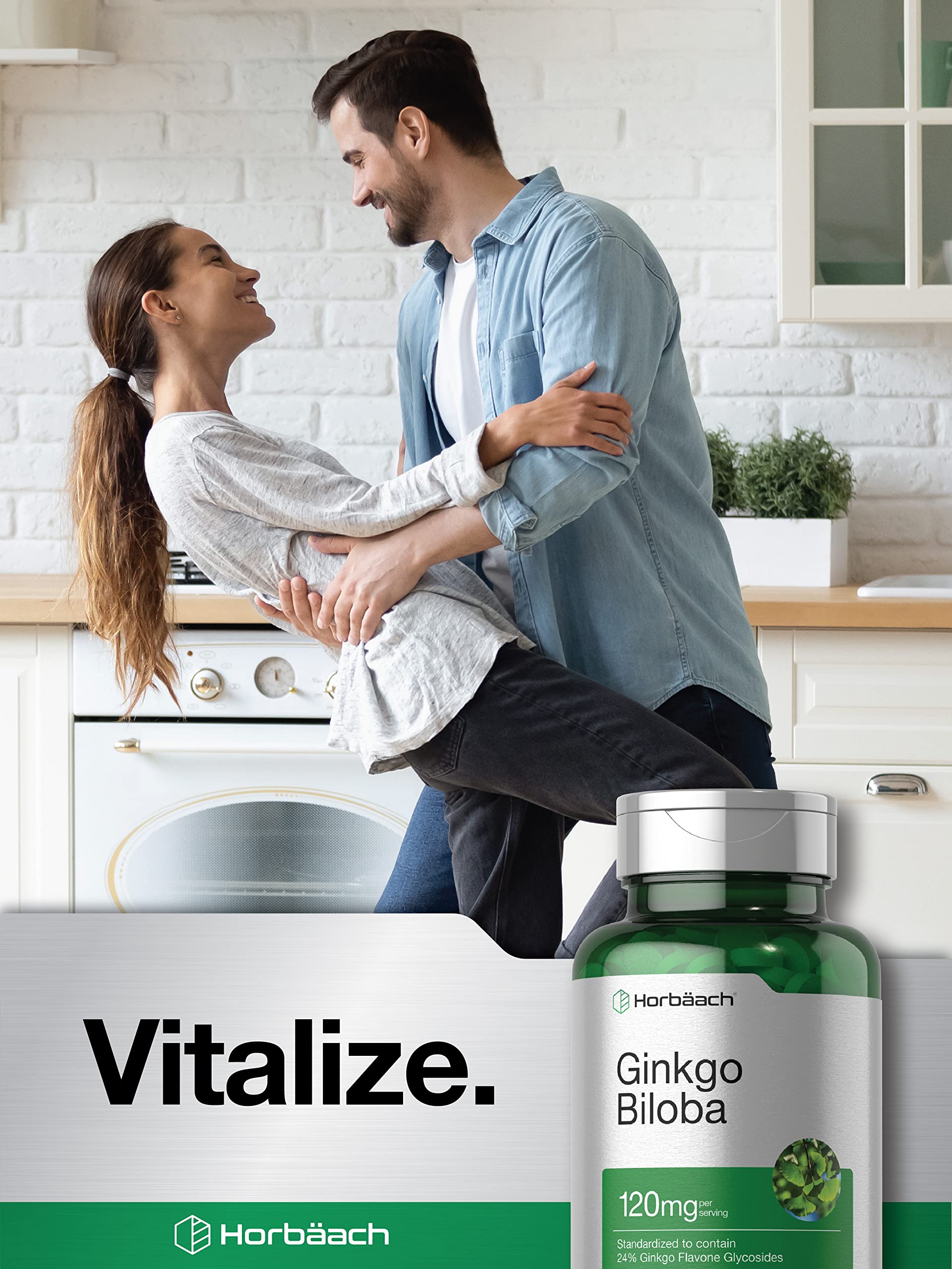 Horbäach Ginkgo Biloba 120mg tablets in hand