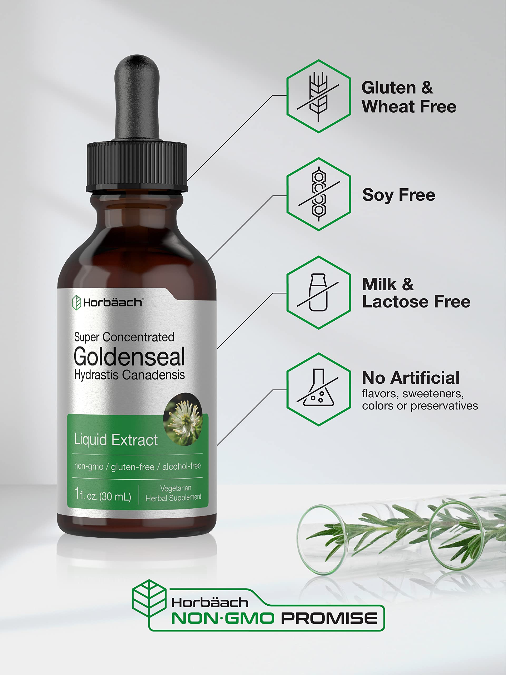 Horbäach Goldenseal Liquid Extract 68g packaging details