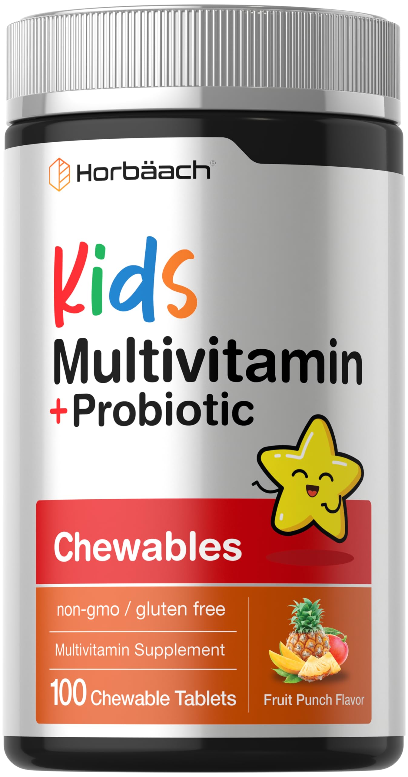Horbäach Kids Multivitamin chewable star tablets front view