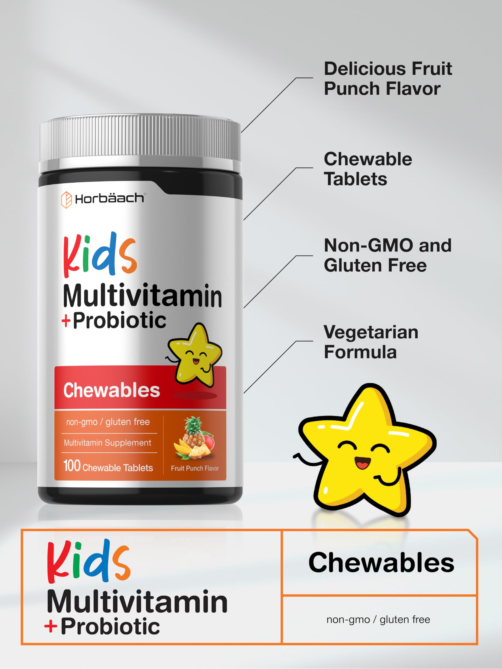 Horbäach Kids Multivitamin ingredients list on packaging
