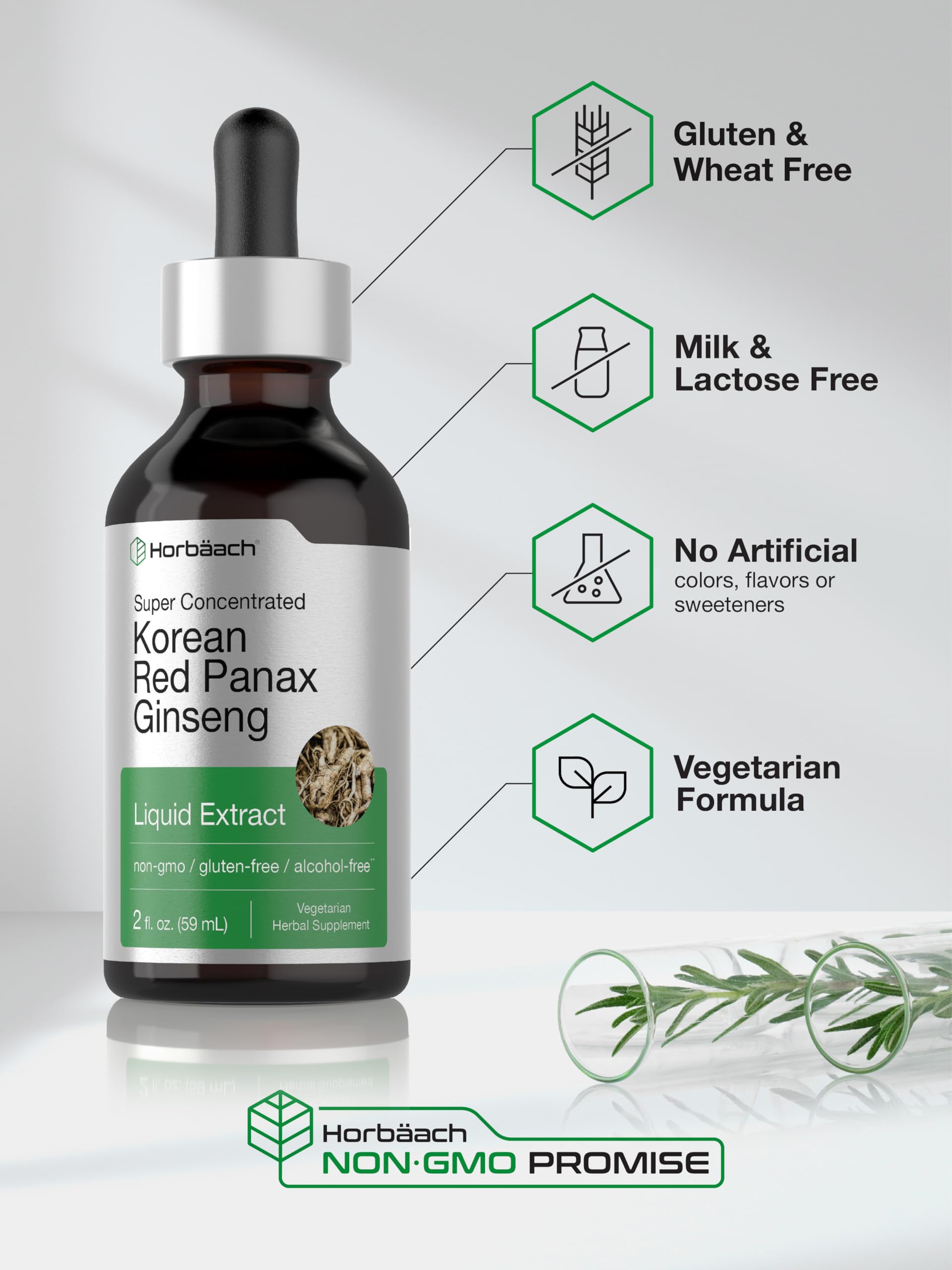 Horbäach Korean Ginseng Liquid Extract 141g with measuring spoon