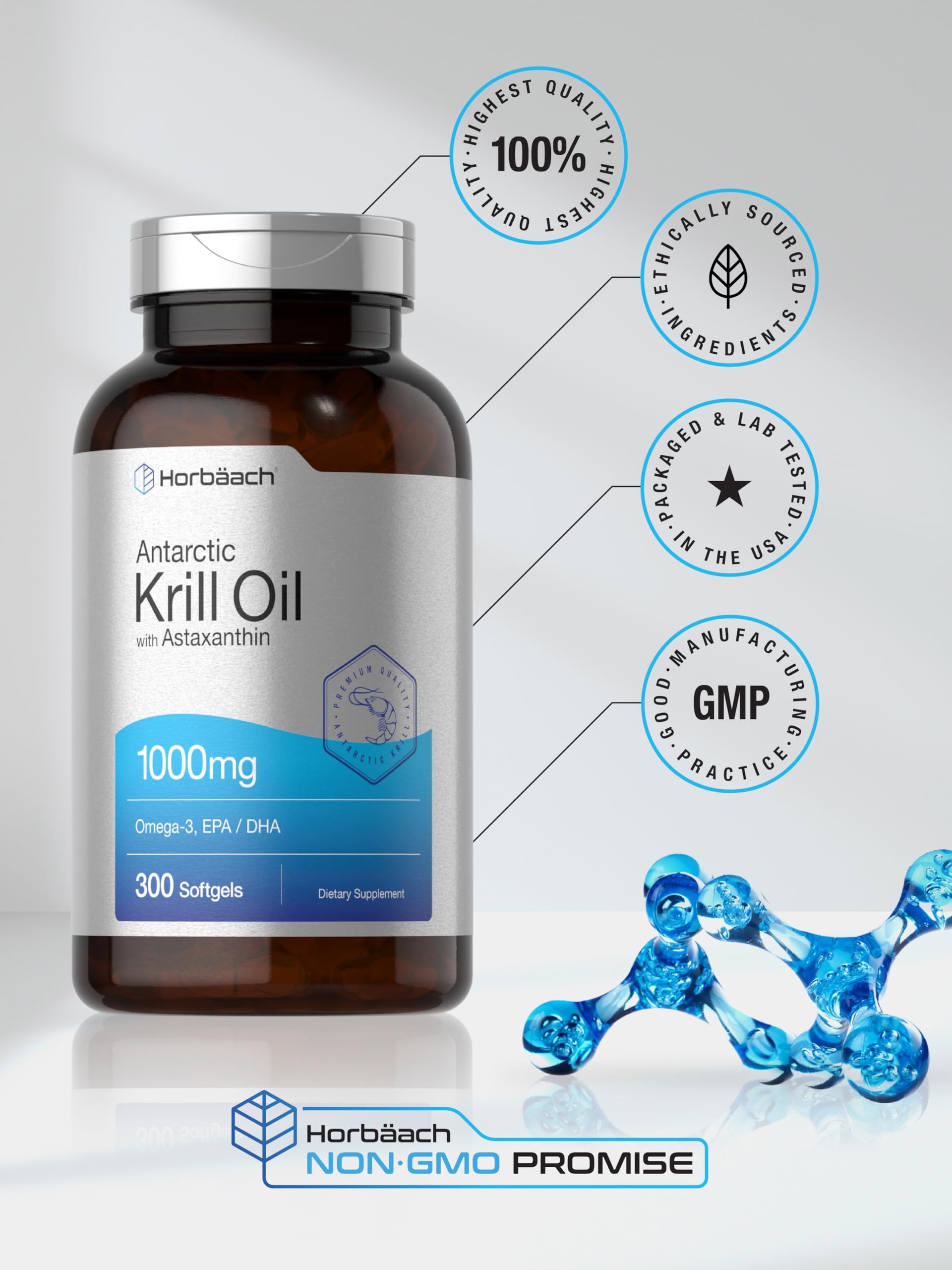 Horbäach Krill Oil Softgels 1000mg ingredients list