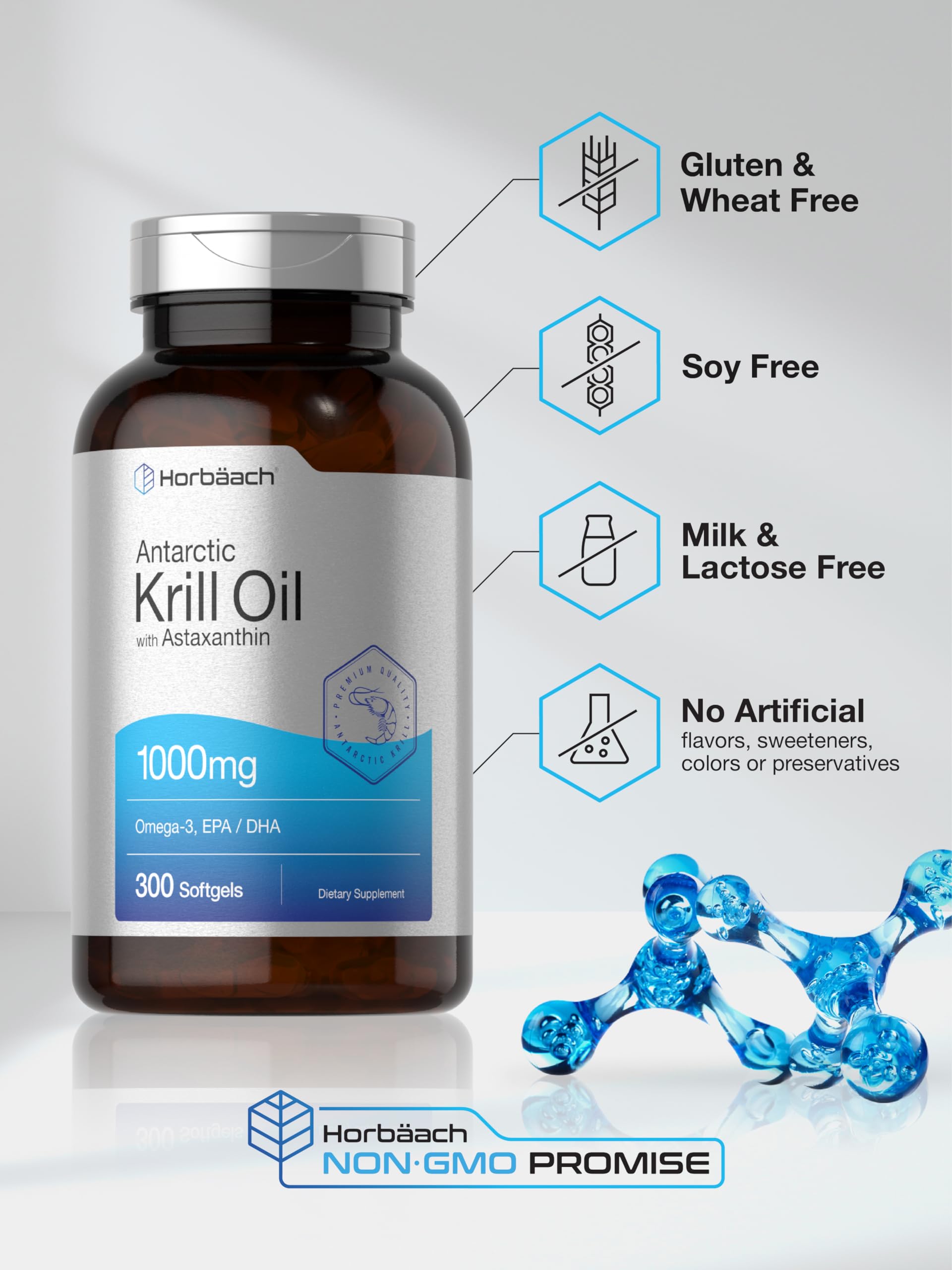 Horbäach Krill Oil Softgels 1000mg packaging