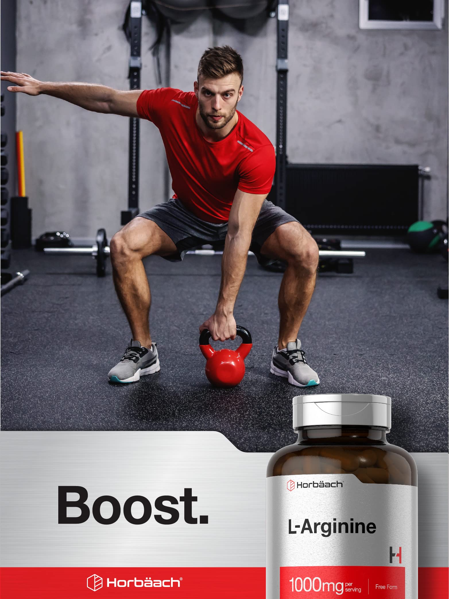 Horbäach L-Arginine 1000mg supplement in a lifestyle setting