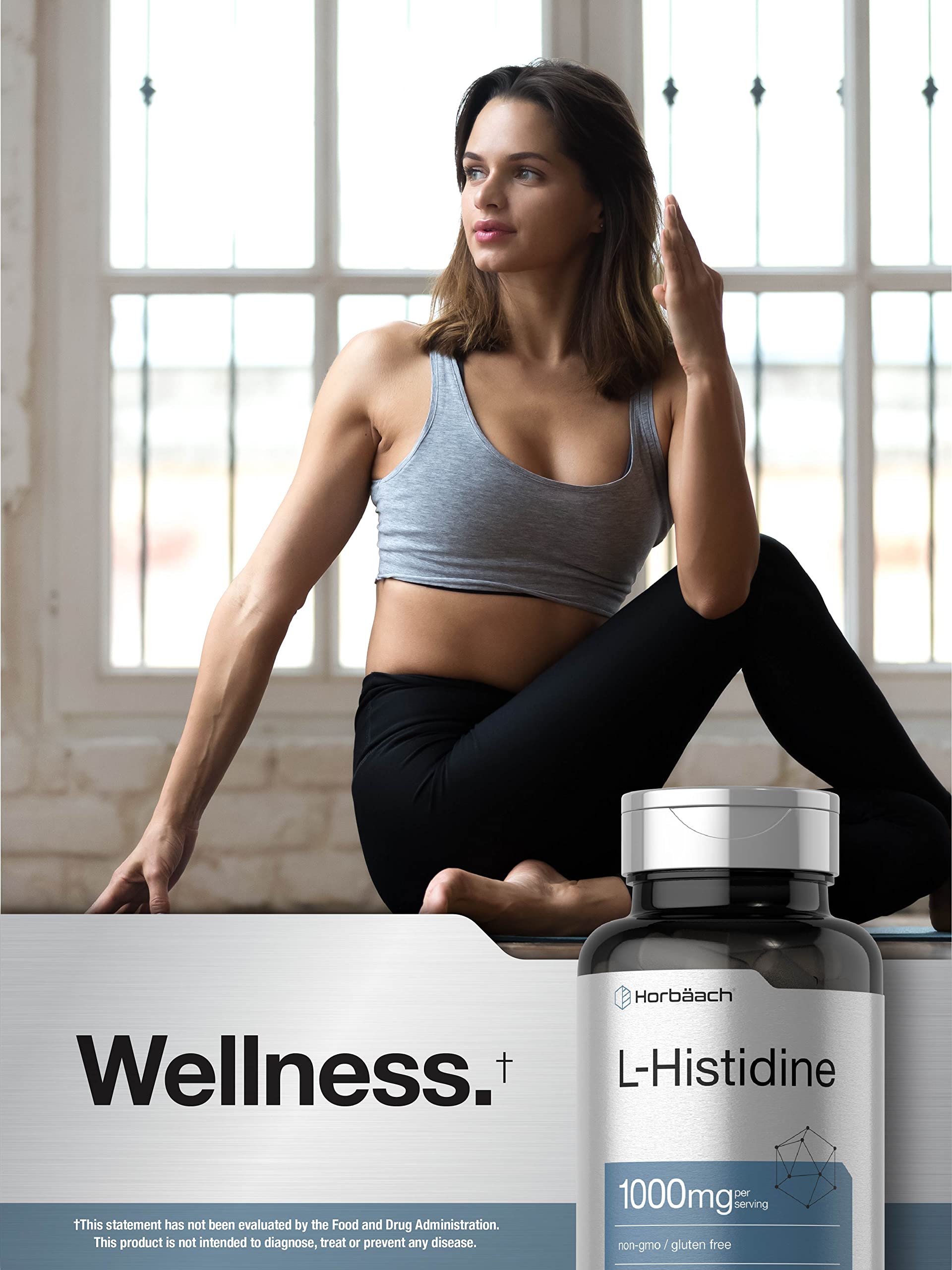 Horbäach L-Histidine 1000mg Capsules with measuring spoon
