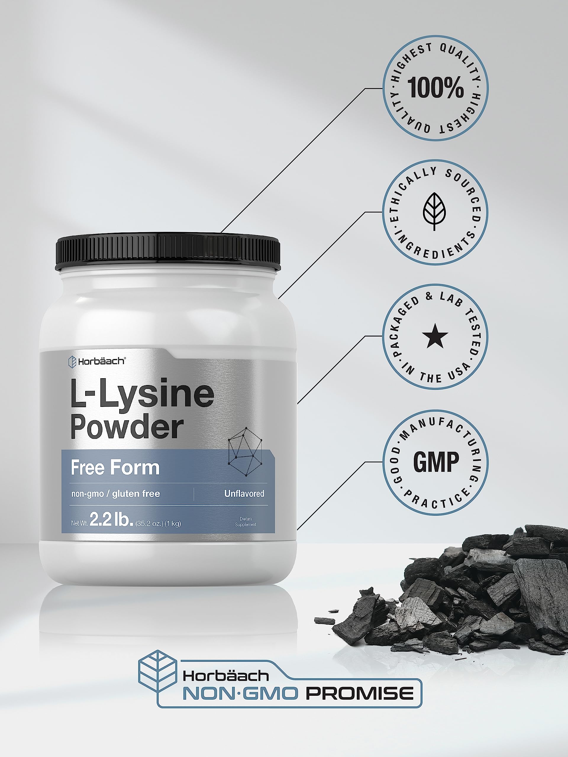 Horbäach L-Lysine 2000mg supplement ingredients list