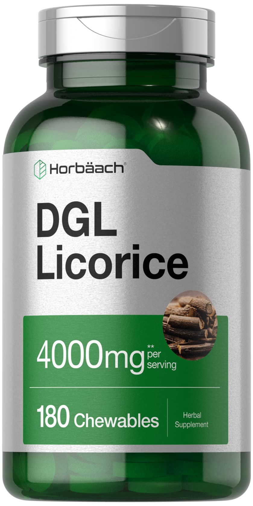 Horbäach Licorice Root Chewable Tablets front view packaging