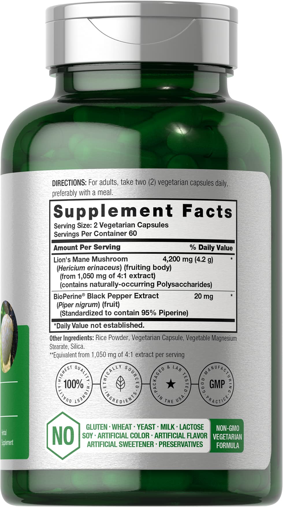 Horbäach Lion's Mane Mushroom Supplement packaging