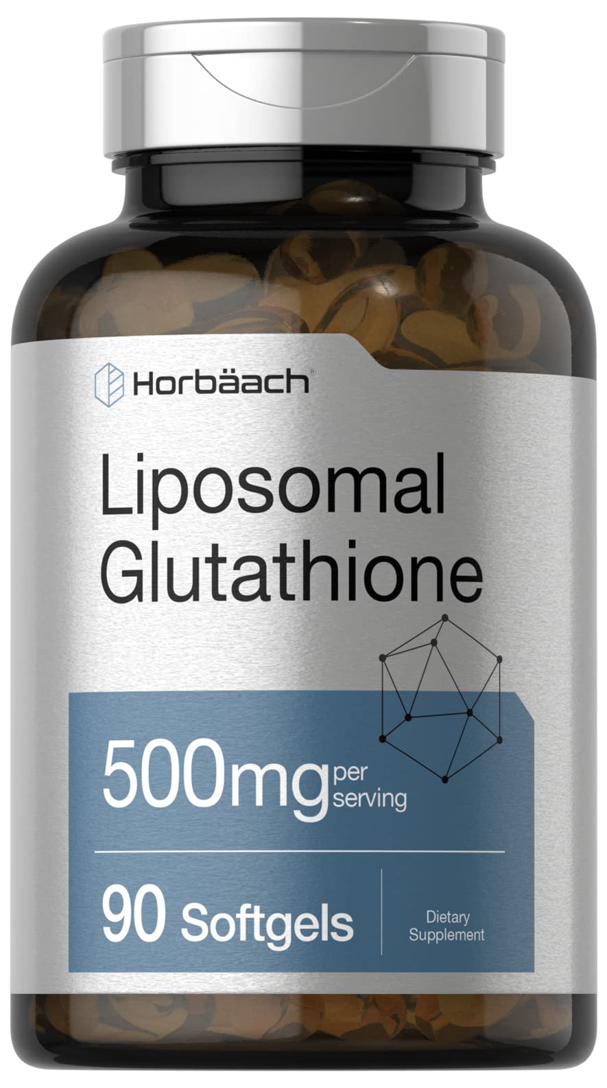 Horbäach Liposomal Glutathione 500mg capsules front view