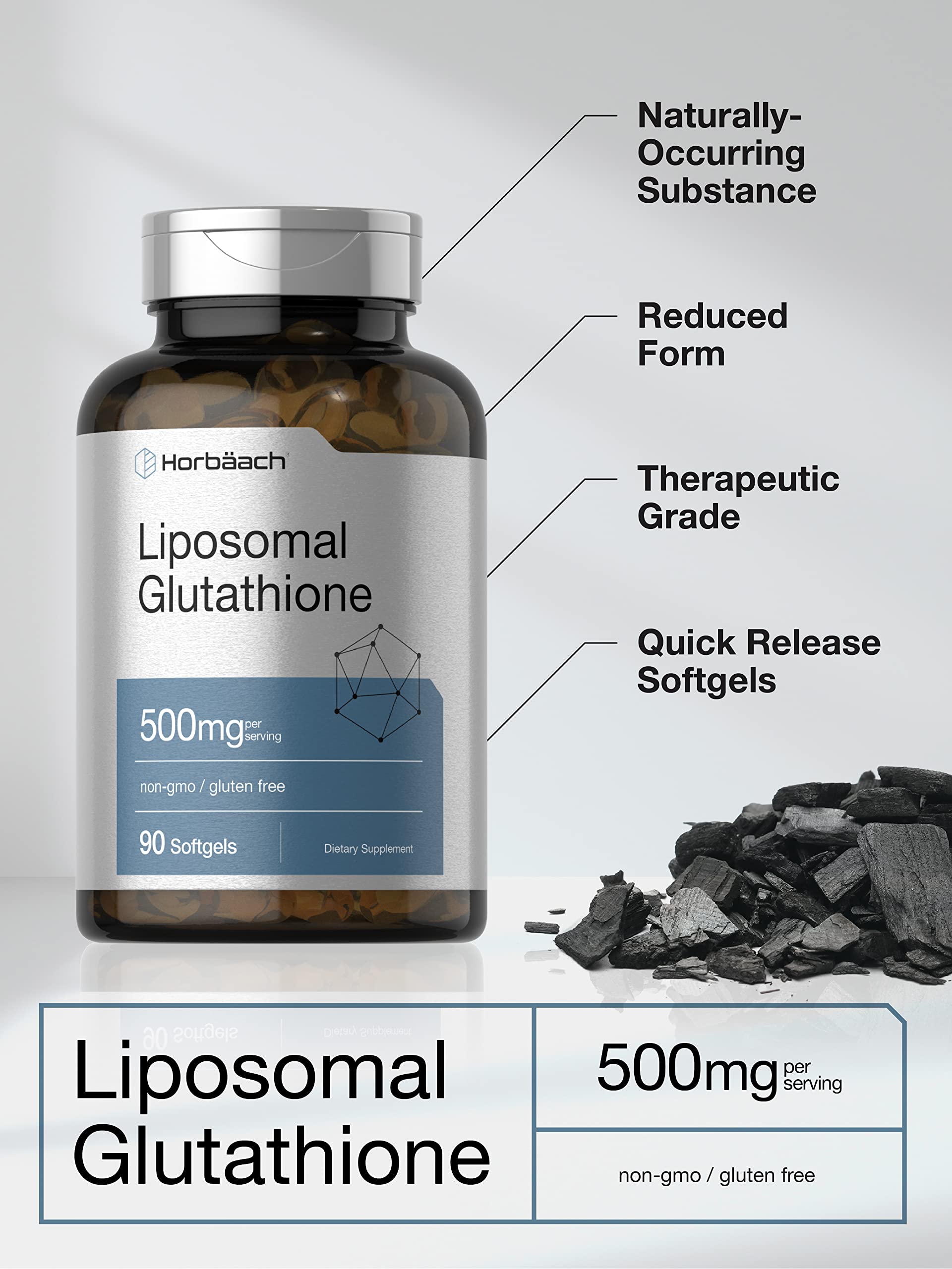 Horbäach Liposomal Glutathione 500mg capsules packaging