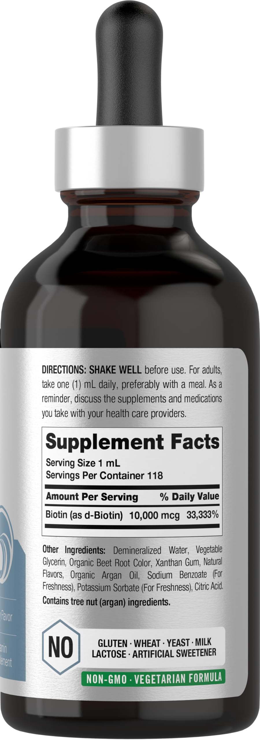 Horbäach Liquid Biotin 10,000 mcg bottle with dropper