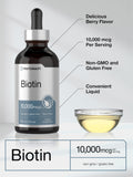 Horbäach Liquid Biotin drops in a spoon