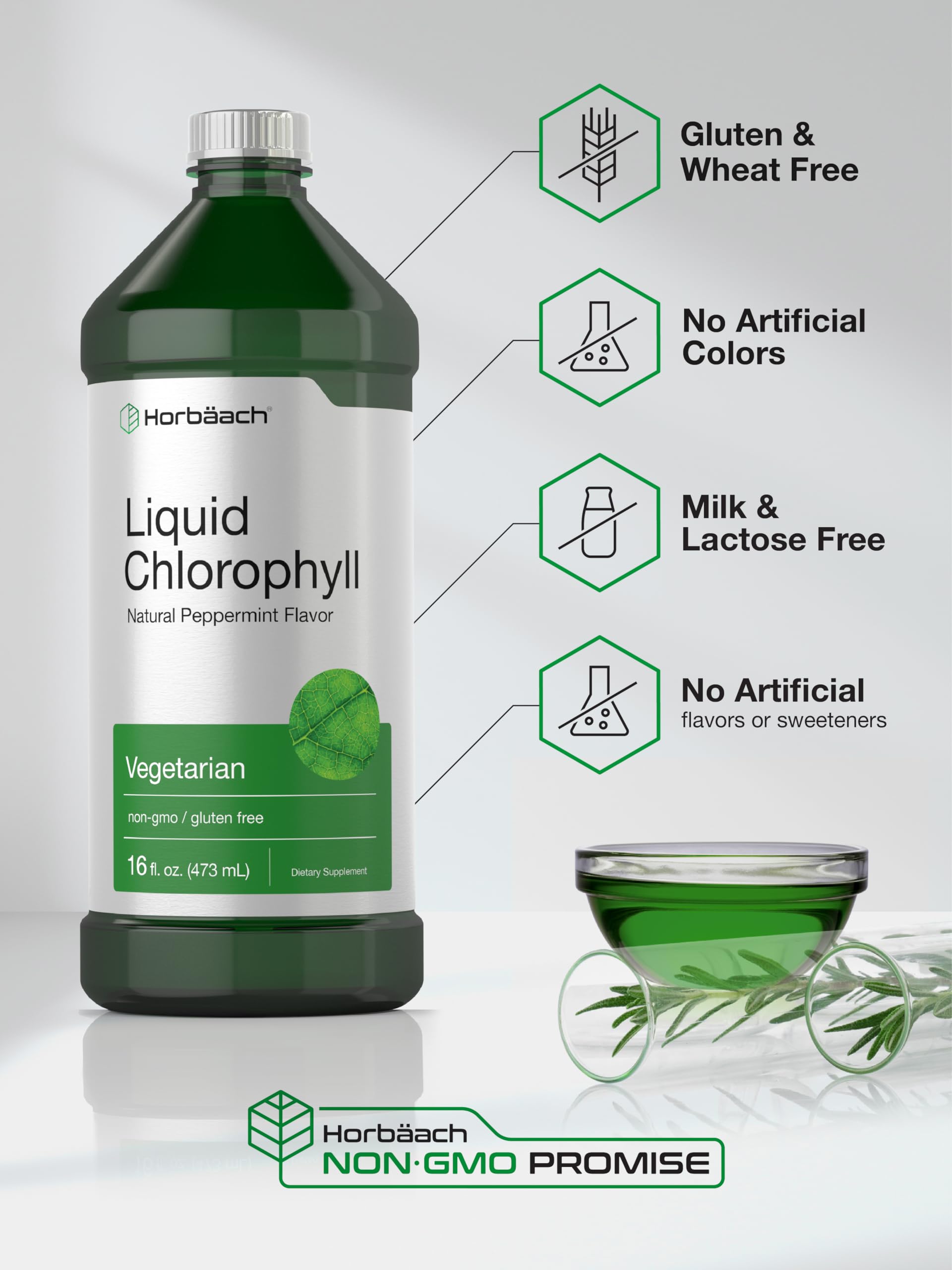 Horbäach Liquid Chlorophyll 100mg 907g ingredients list