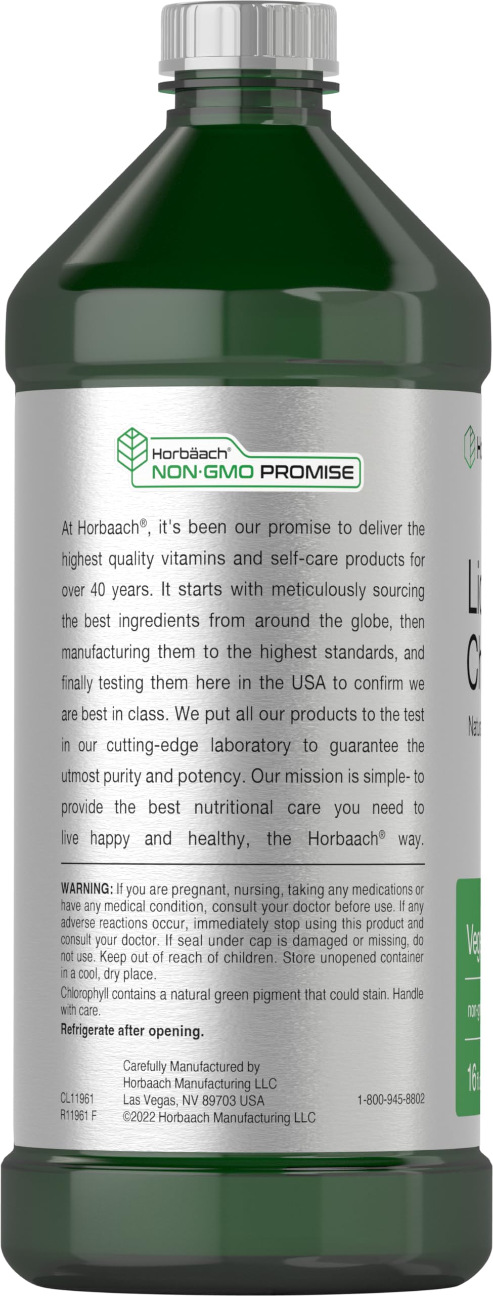 Horbäach Liquid Chlorophyll 100mg 907g with natural peppermint flavour
