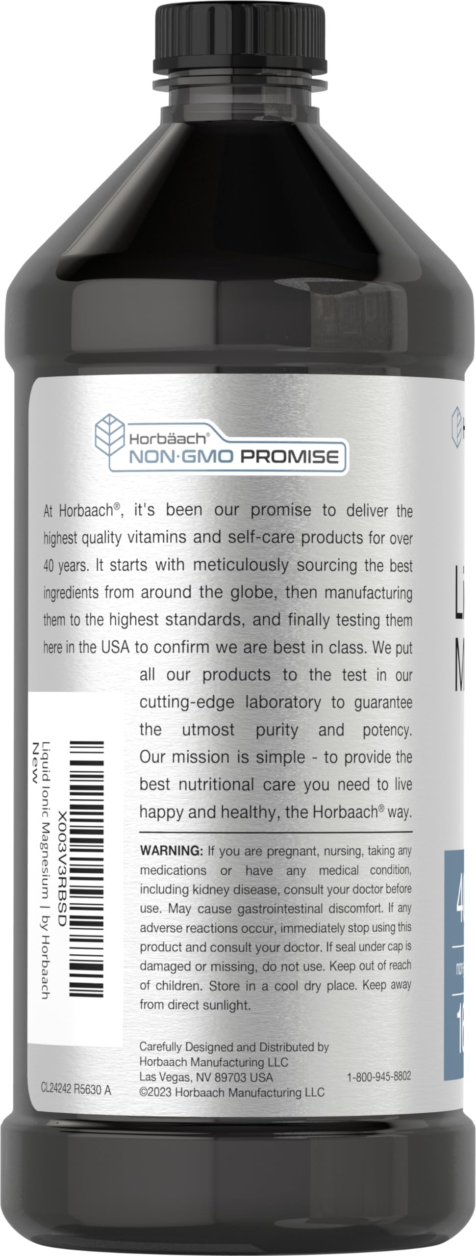Horbäach Liquid Magnesium 400mg dropper close-up