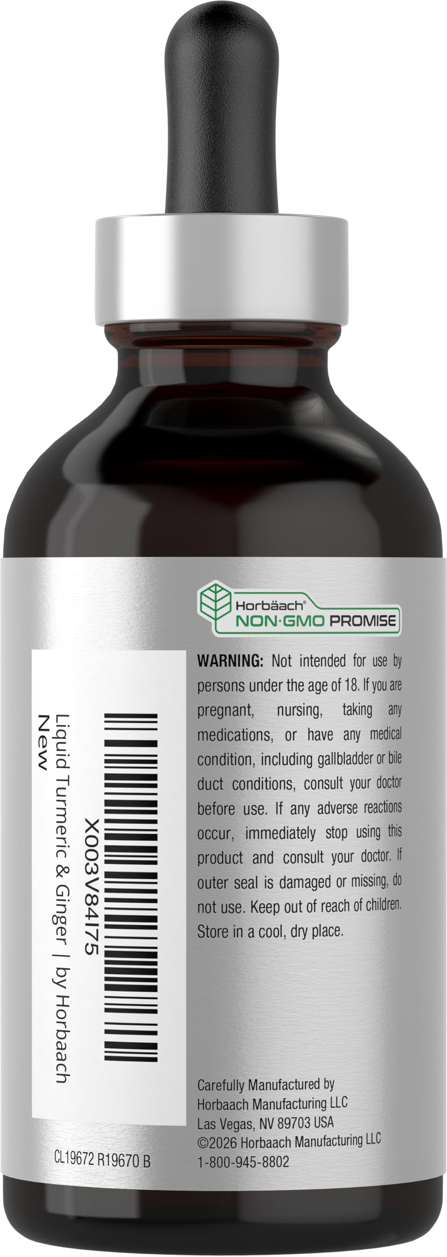 Horbäach Liquid Turmeric & Ginger Supplement 249g ingredients list