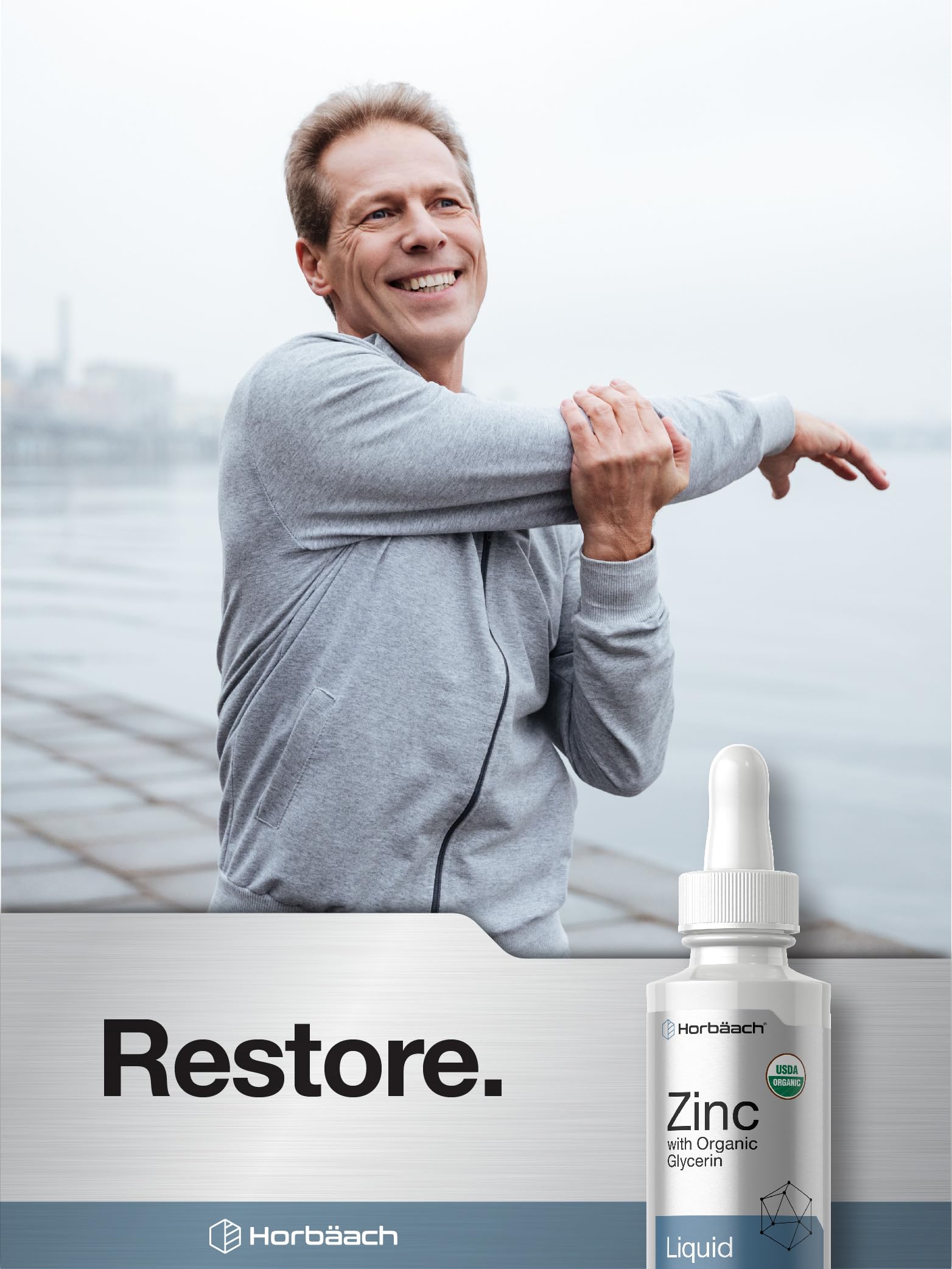 Horbäach Liquid Zinc 8mg bottle with natural background