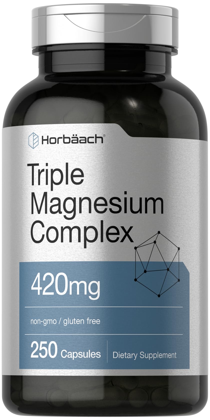 Horbäach Magnesium Complex 420mg capsule bottle front view
