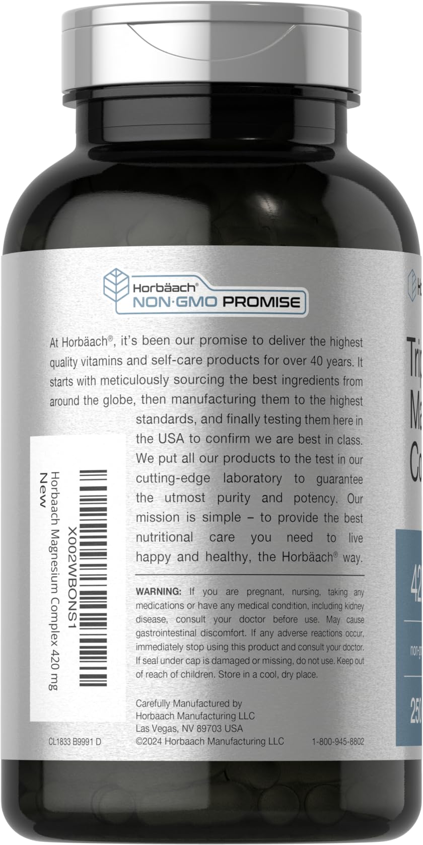 Horbäach Magnesium Complex 420mg capsules close-up