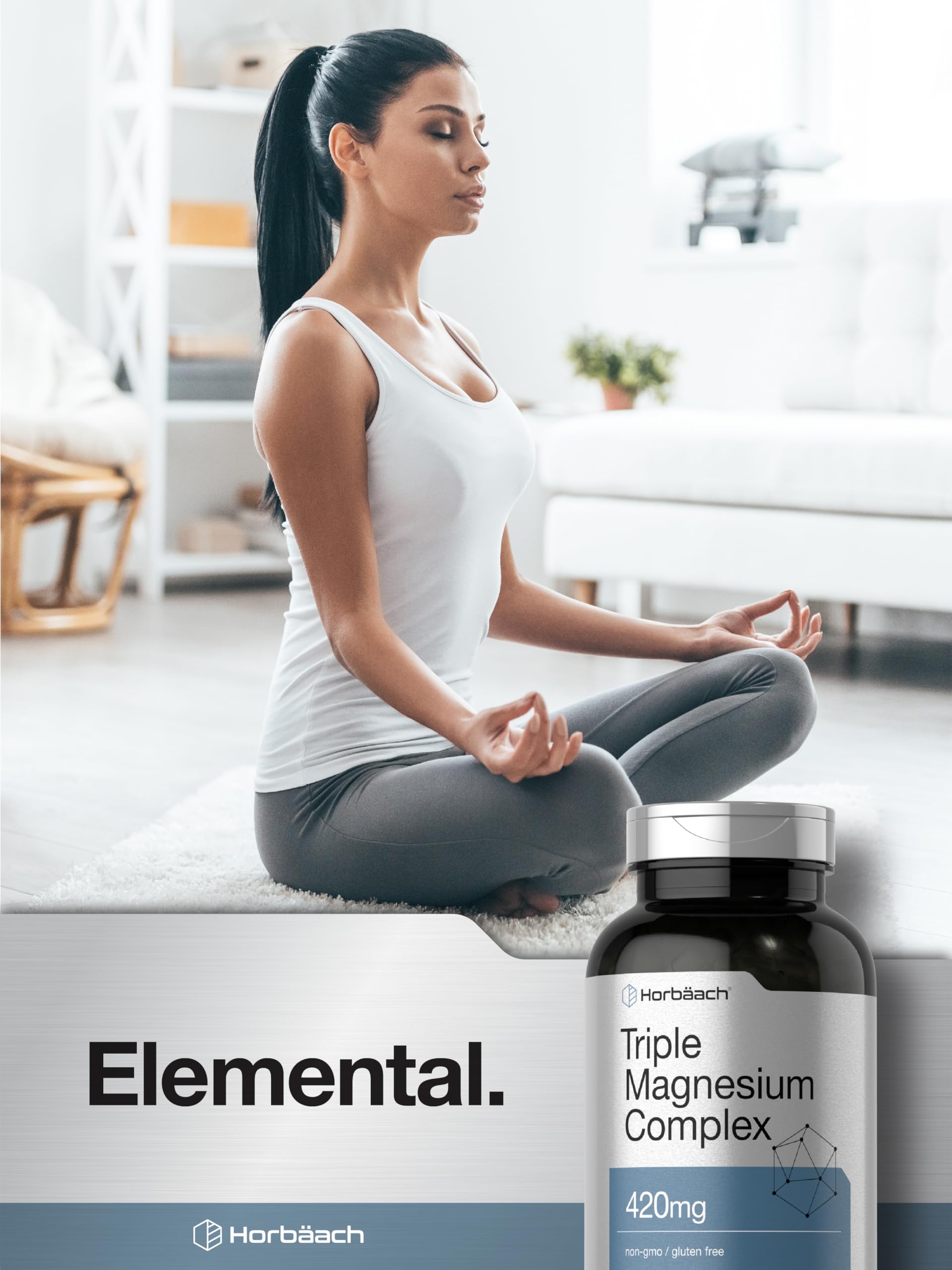 Horbäach Magnesium Complex 420mg capsules with measuring spoon