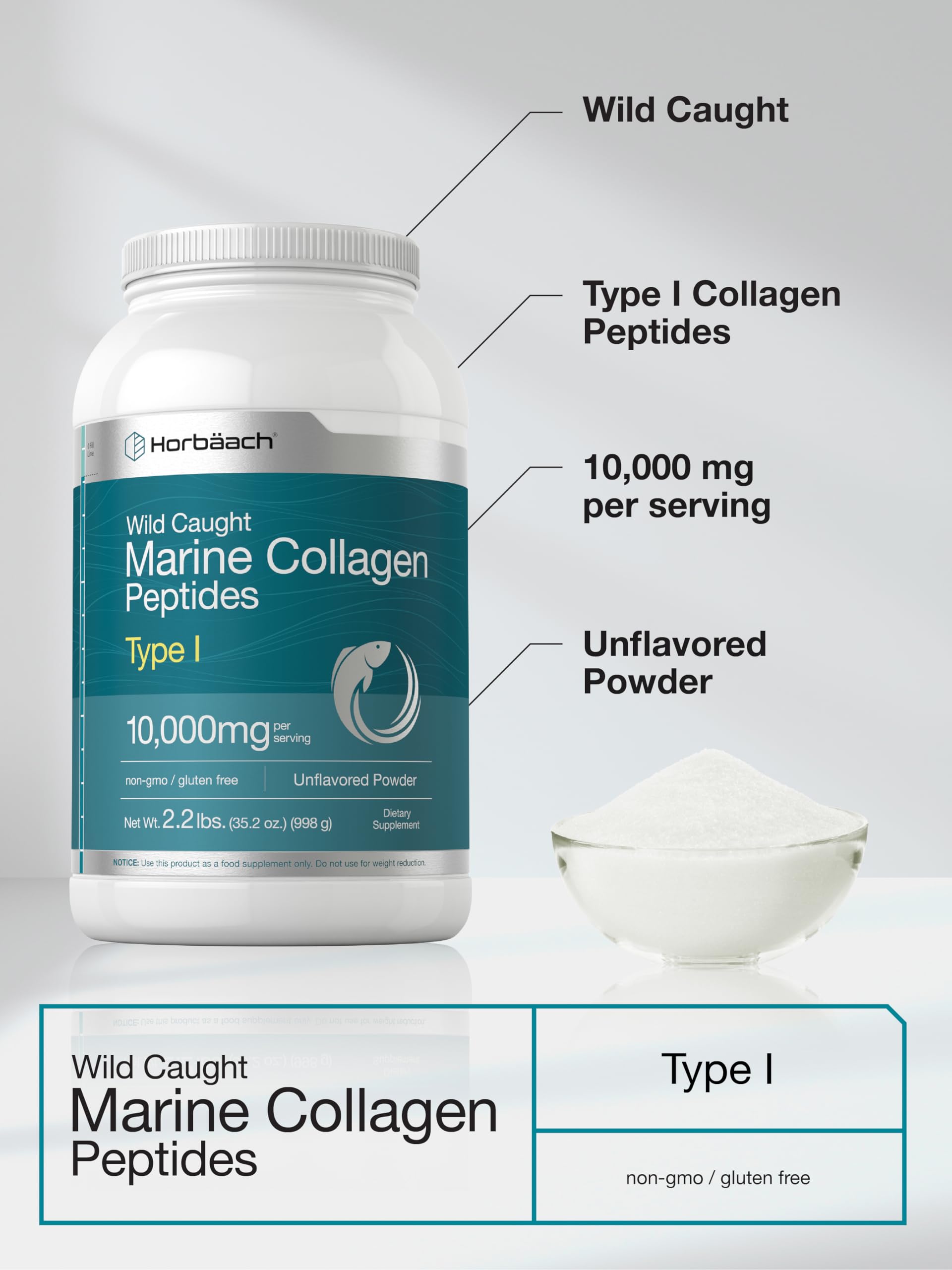 Horbäach Marine Collagen Powder with fresh fruits