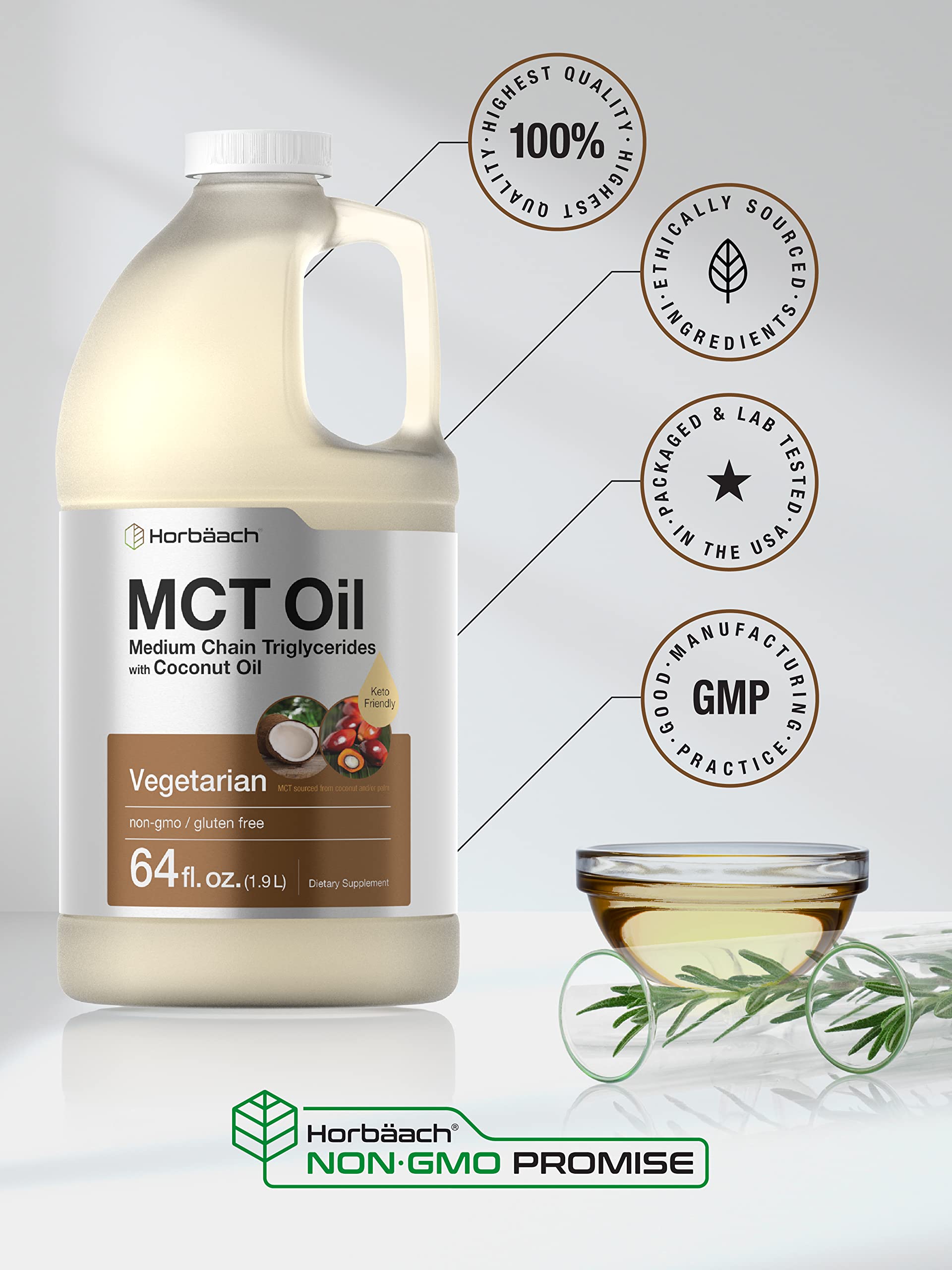 Horbäach MCT Oil 1851g with a measuring spoon