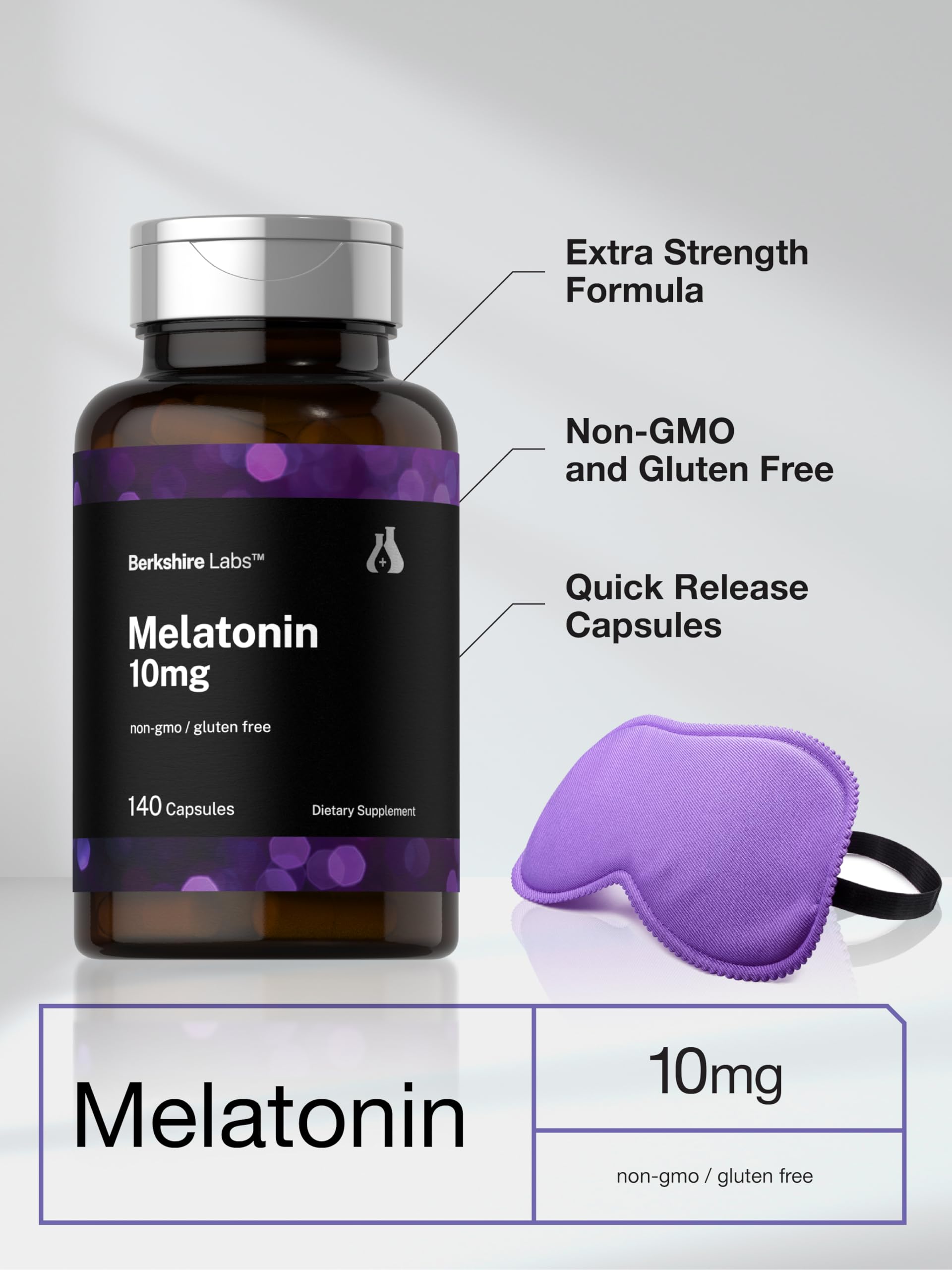 Horbäach Melatonin 10mg capsules with ingredients list