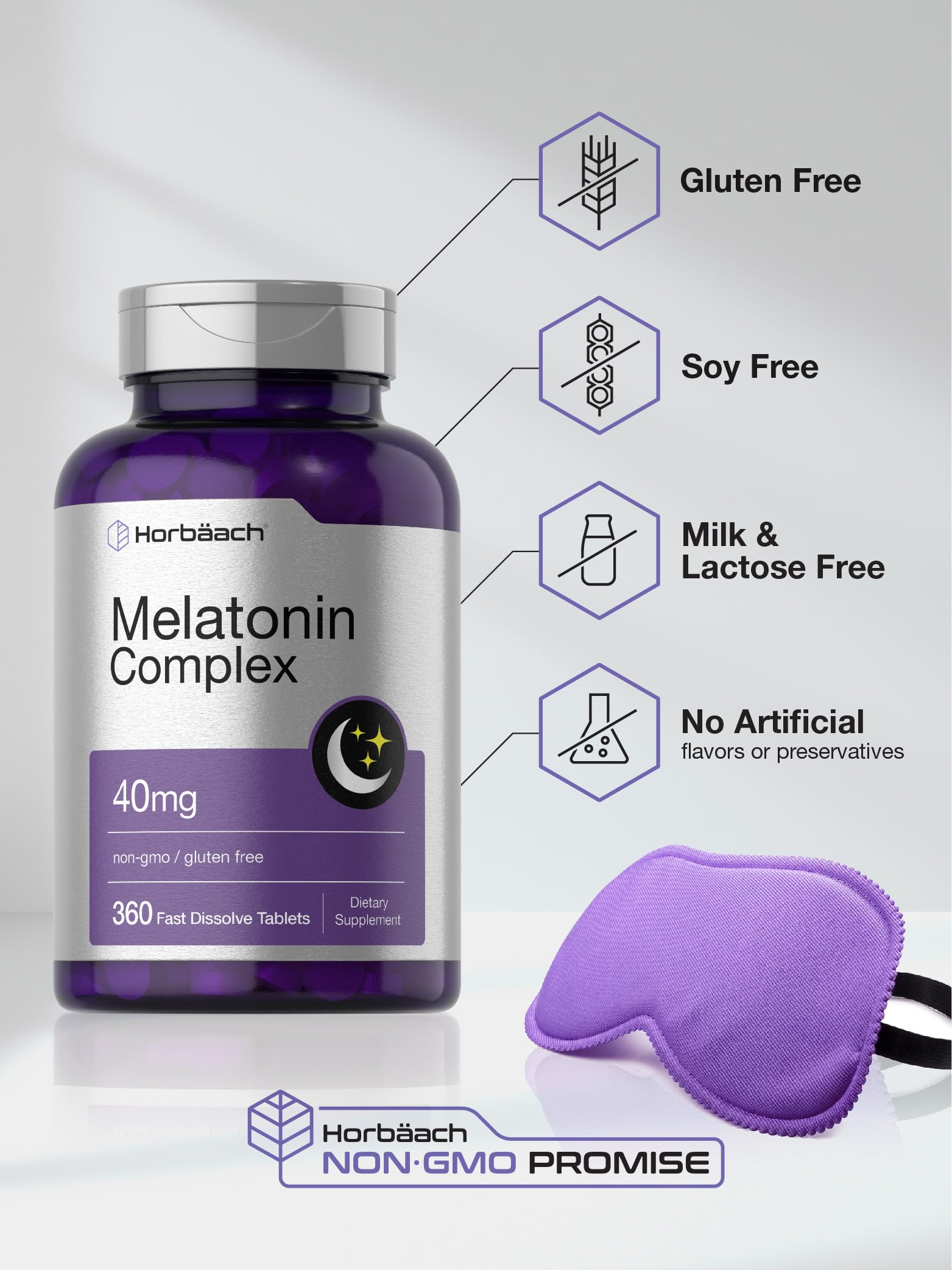 Horbäach Melatonin Complex tablets in hand