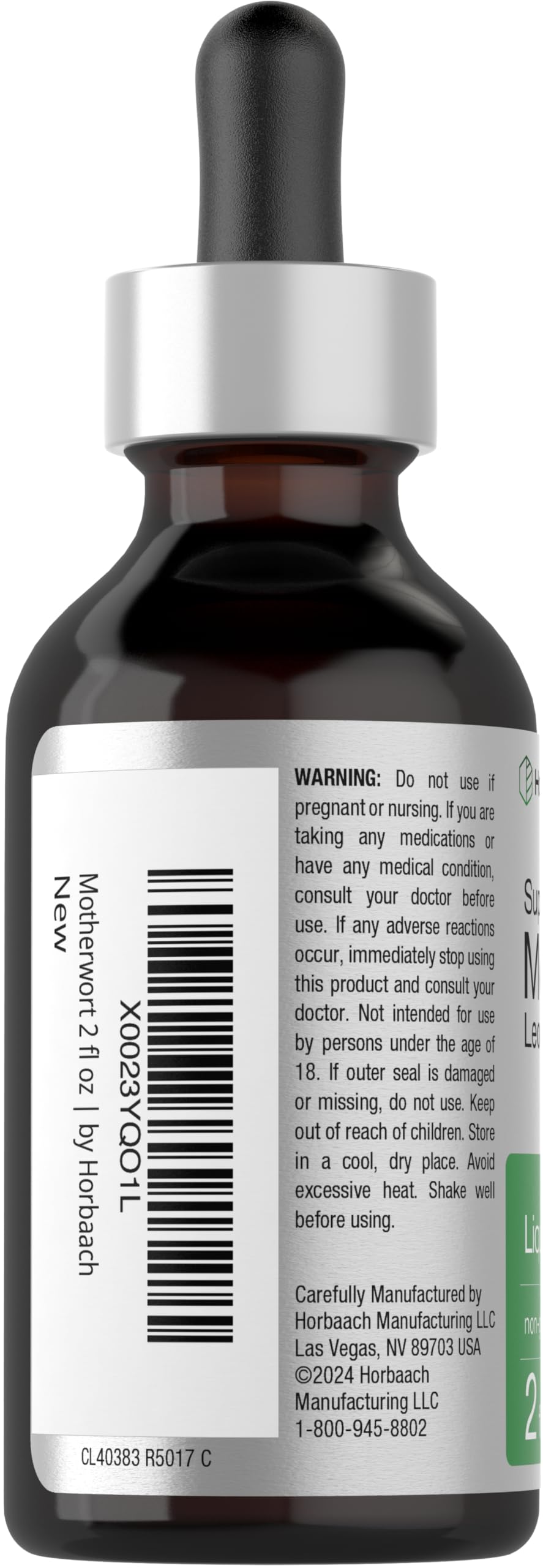 Horbäach Motherwort Liquid Extract 141g side view