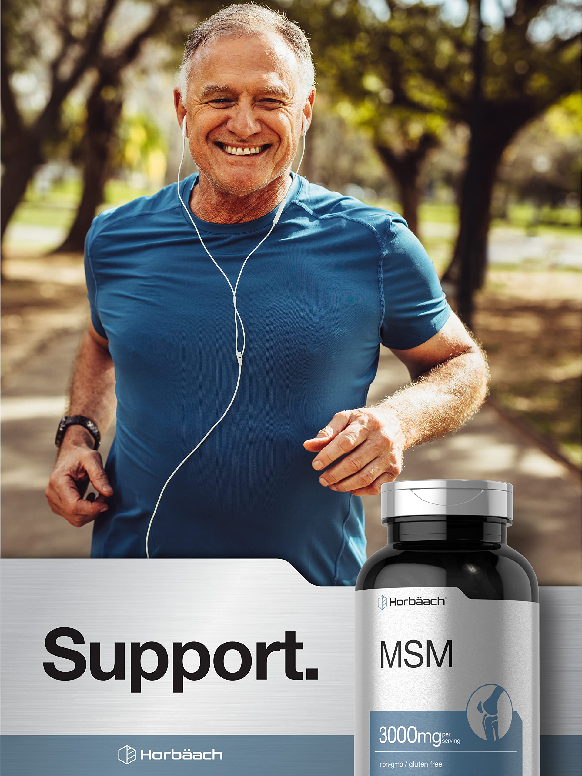 Horbäach MSM Supplement 3000mg close-up of the capsules