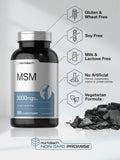 Horbäach MSM Supplement 3000mg opened bottle showing capsules