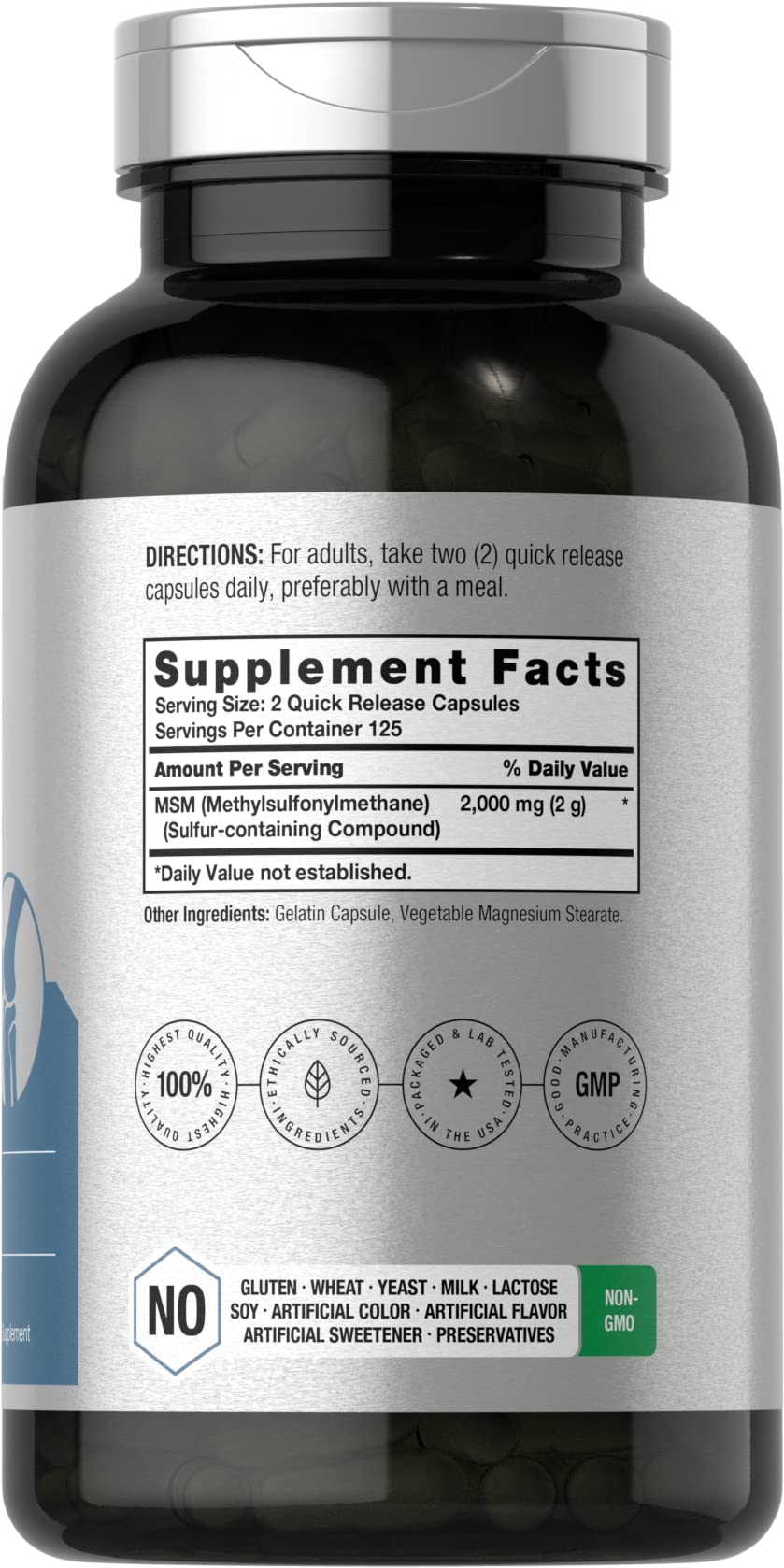Horbäach MSM Supplement capsules close-up