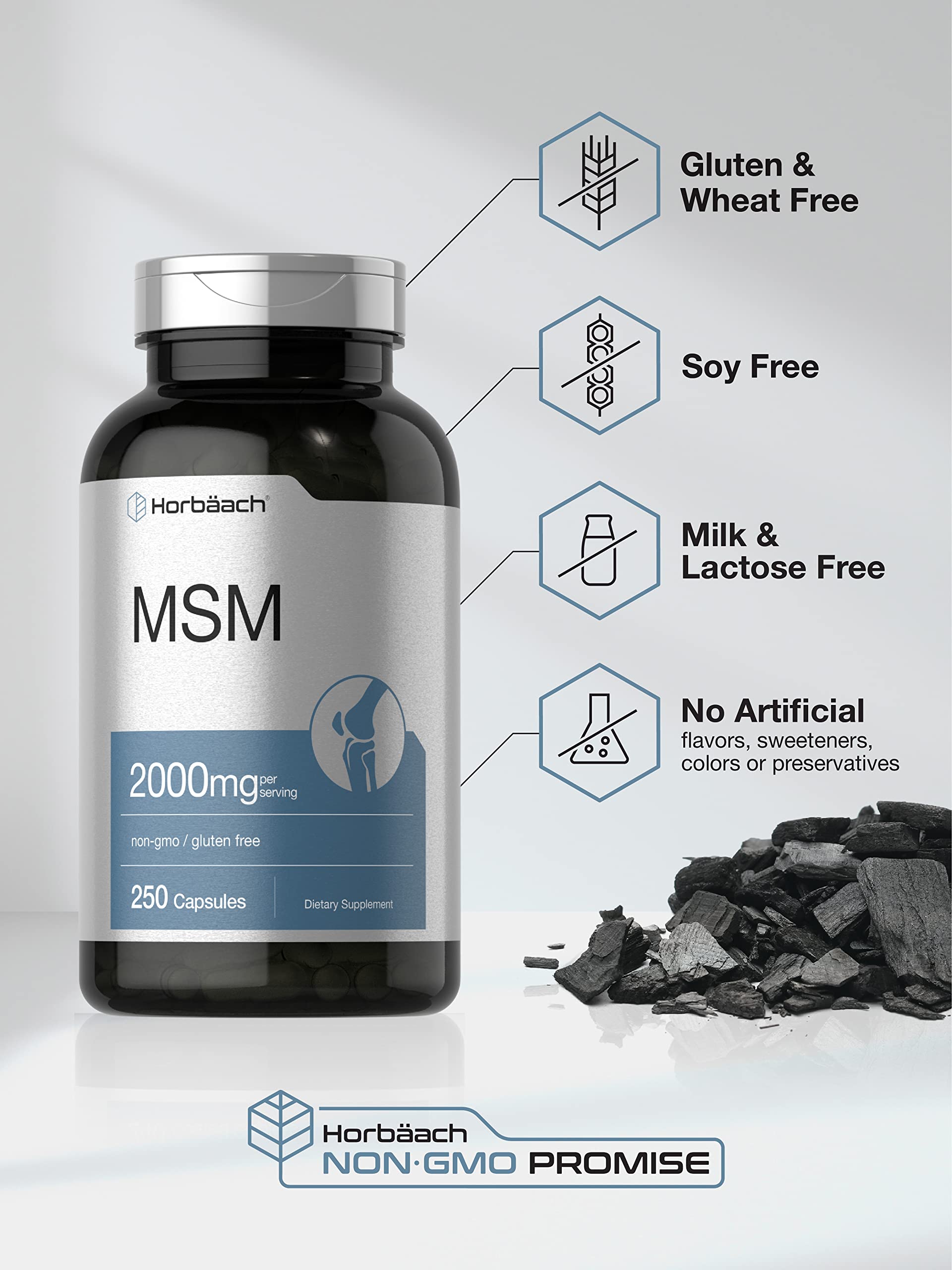 Horbäach MSM Supplement packaging side view