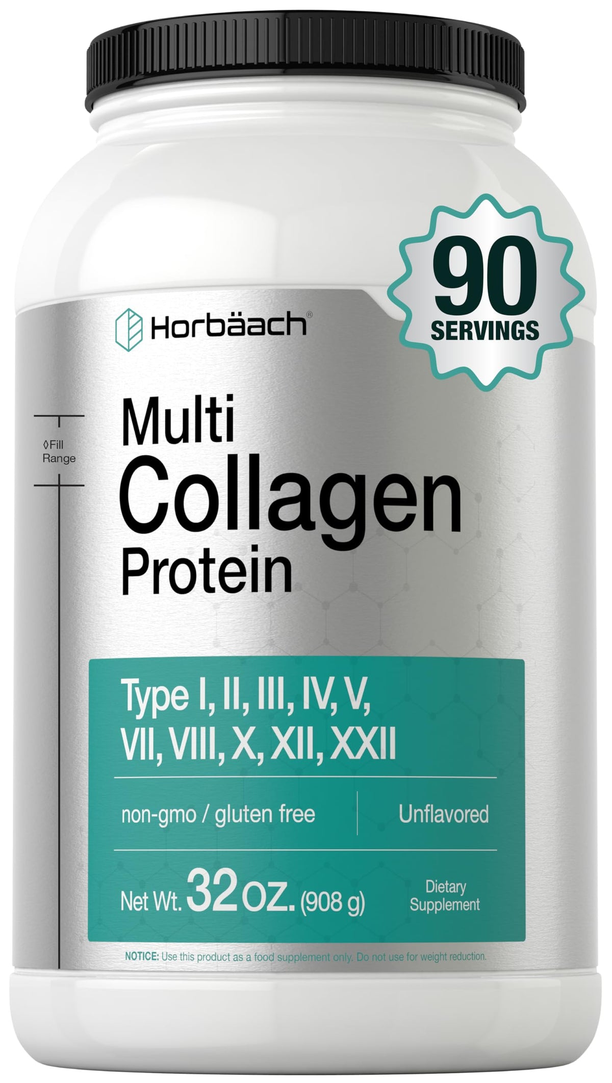Horbäach Multi Collagen Protein Powder 1098g front view