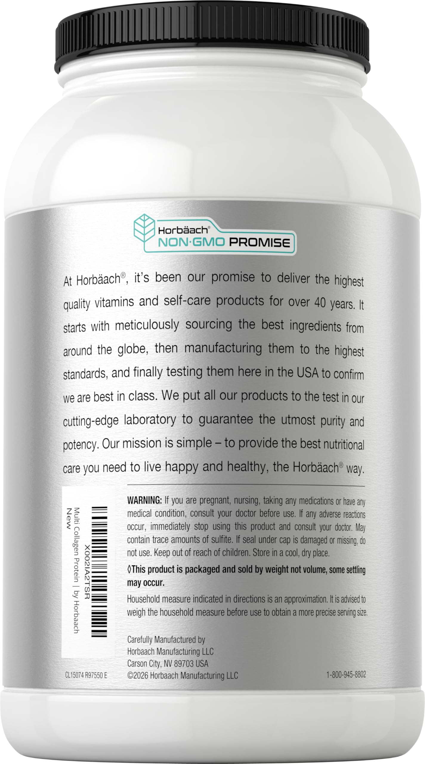 Horbäach Multi Collagen Protein Powder scoop with powder