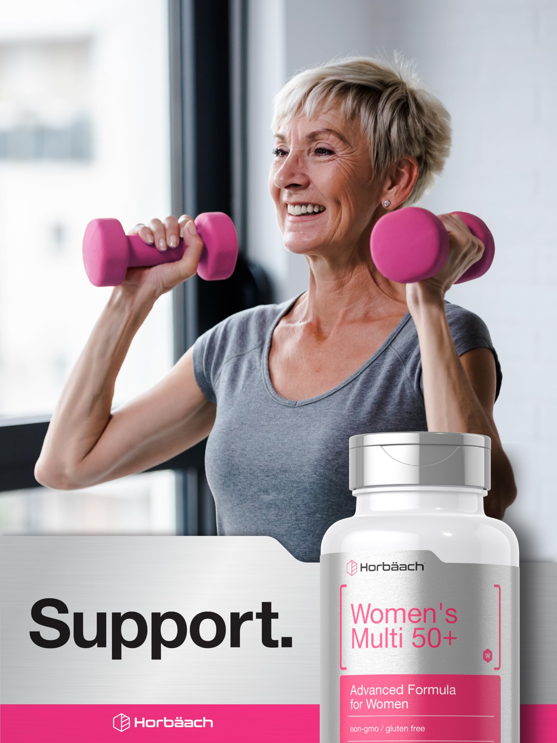 Horbäach Multi for Women 50+ capsules on a table