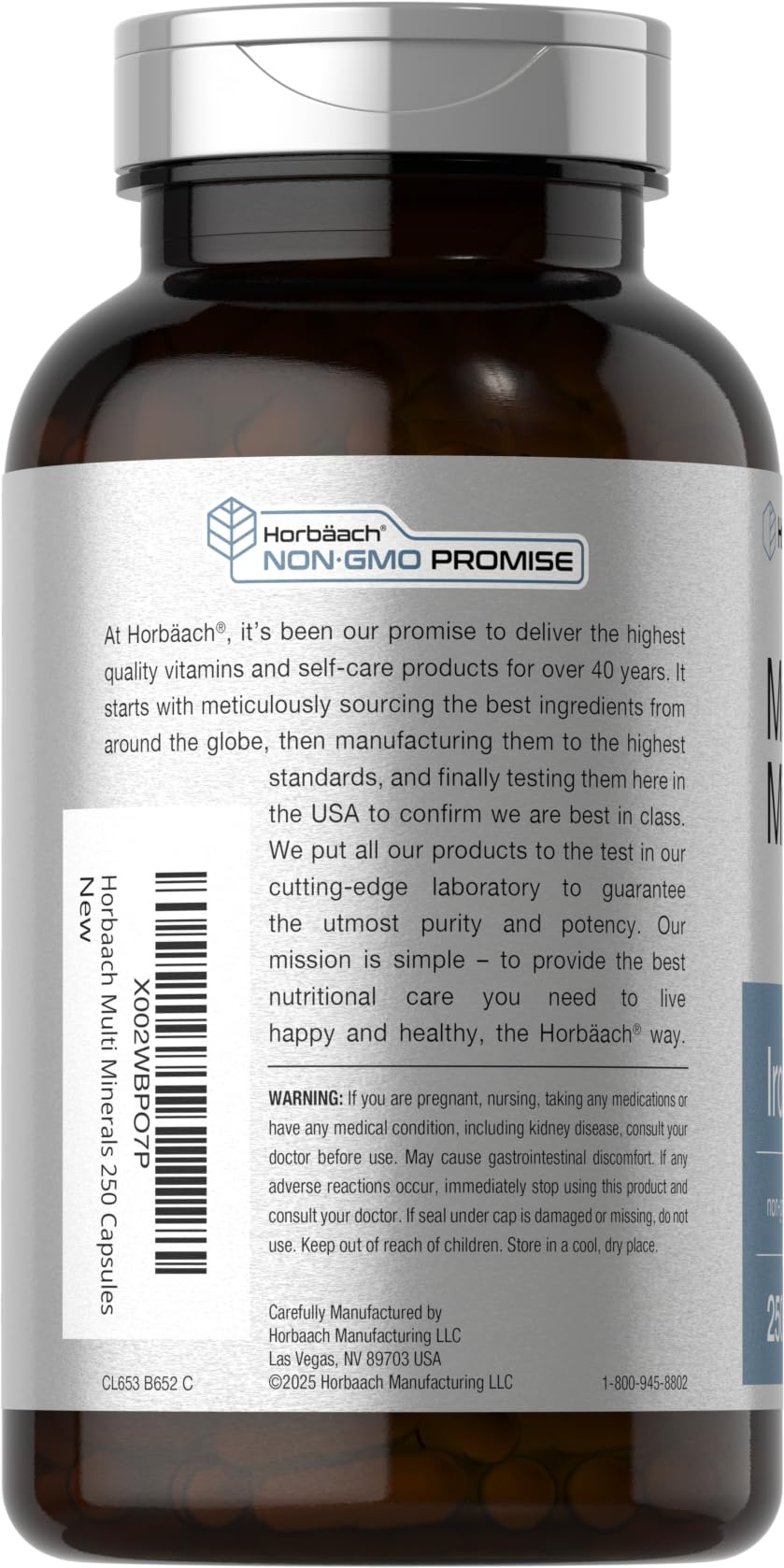 Horbäach Multi Mineral Supplement packaging side view