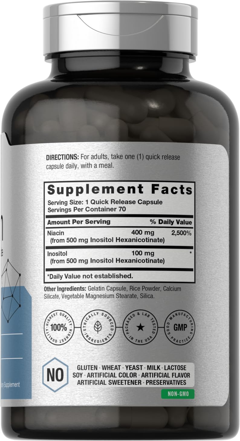 Horbäach Niacin B3 Supplement 400mg quick release capsules
