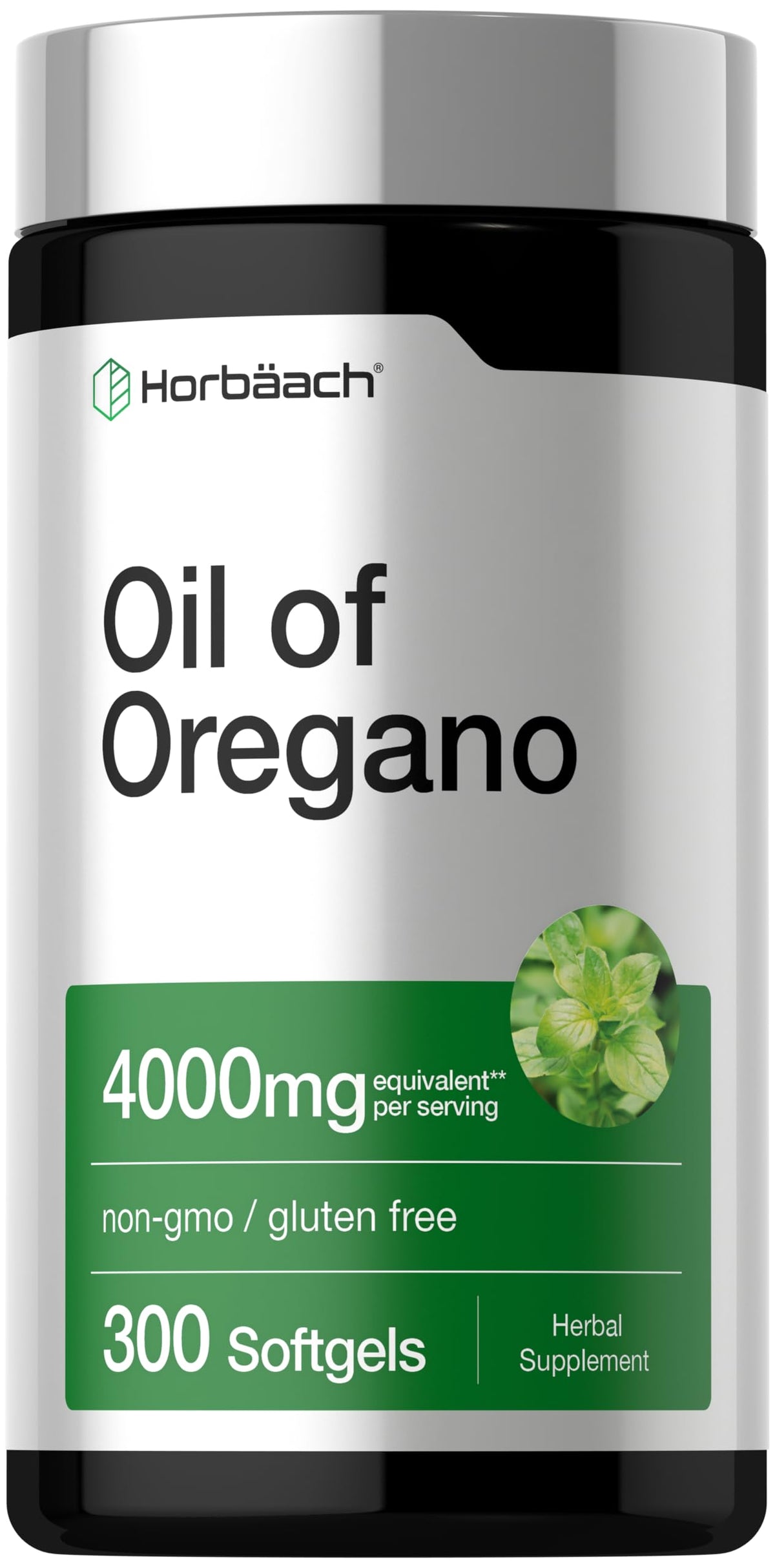 Horbäach Oil of Oregano Softgels 150mg front view