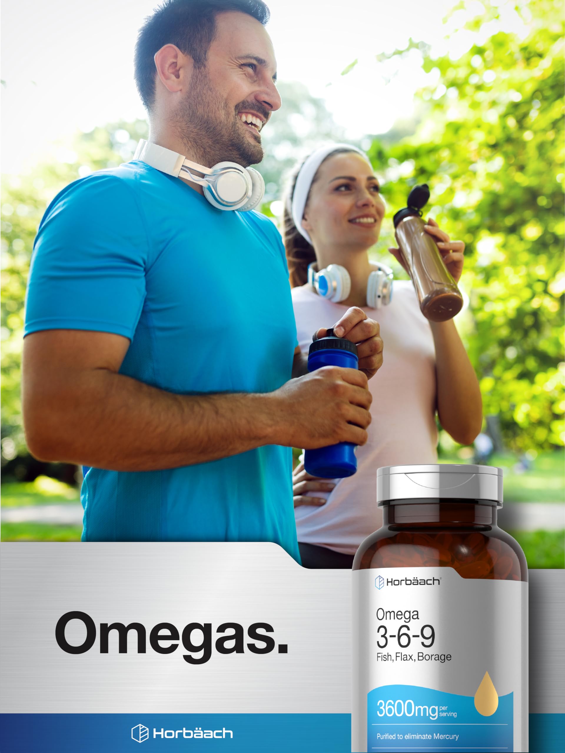 Horbäach Omega 3-6-9 Triple Omega Softgels on a table