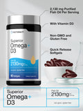 Horbäach Omega-3 Fish Oil + D3 Softgels bottle with cap