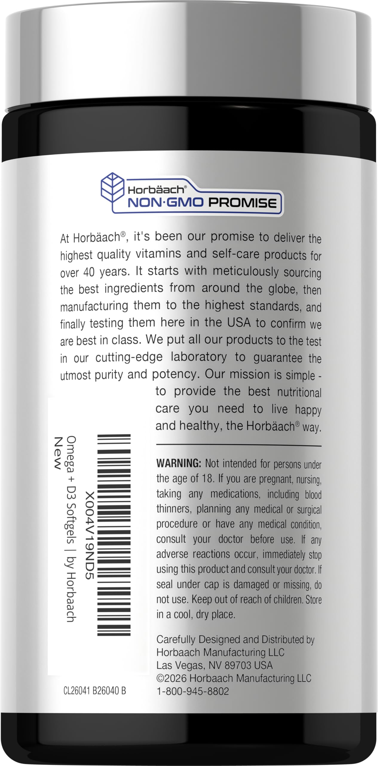 Horbäach Omega-3 Fish Oil + D3 Softgels softgel close-up