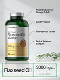Horbäach Organic Flaxseed Oil 3000mg Softgels side view