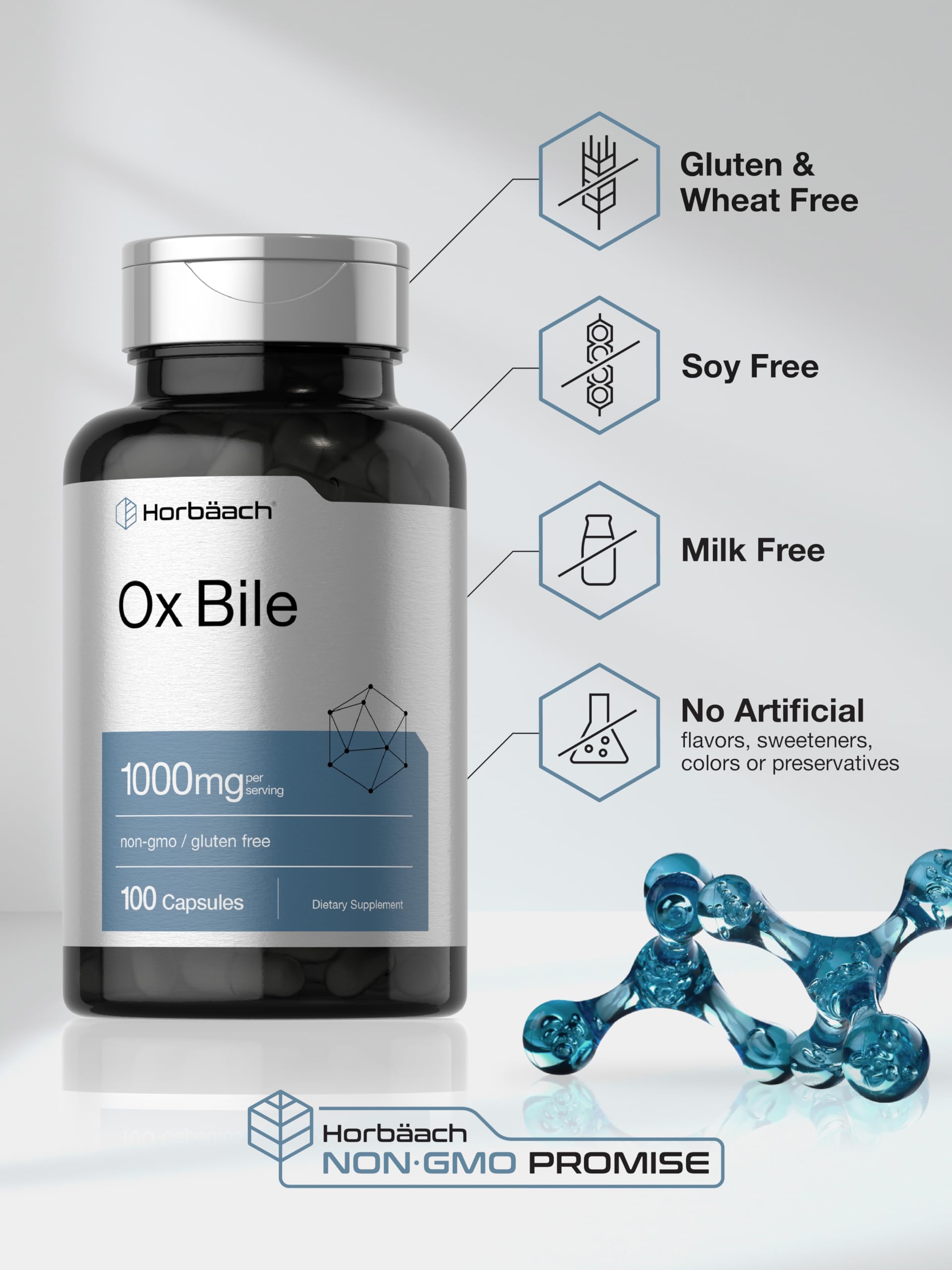 Horbäach Ox Bile 1000mg capsules ingredients list