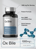 Horbäach Ox Bile 1000mg capsules with dosage information