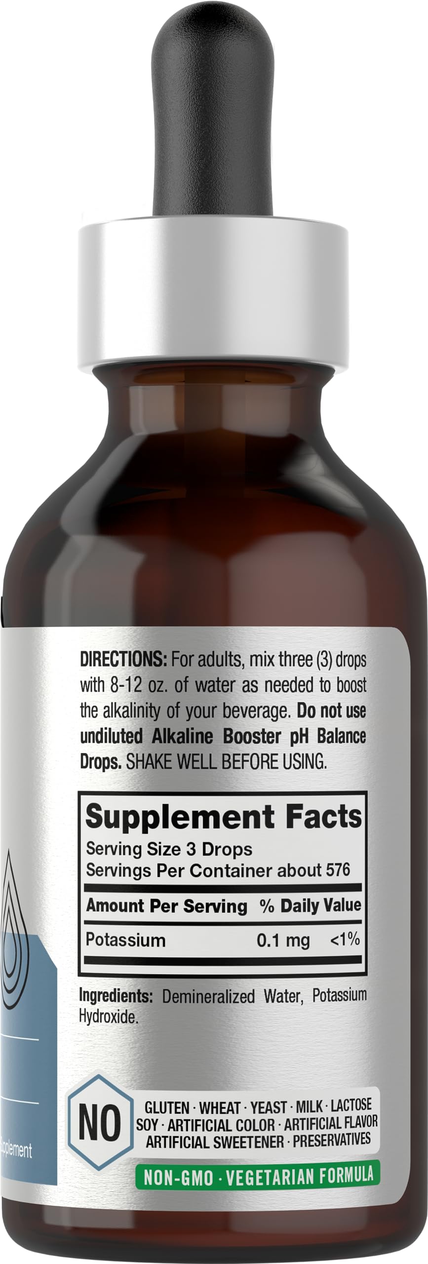 Horbäach Potassium Drops 132g back view showing ingredients